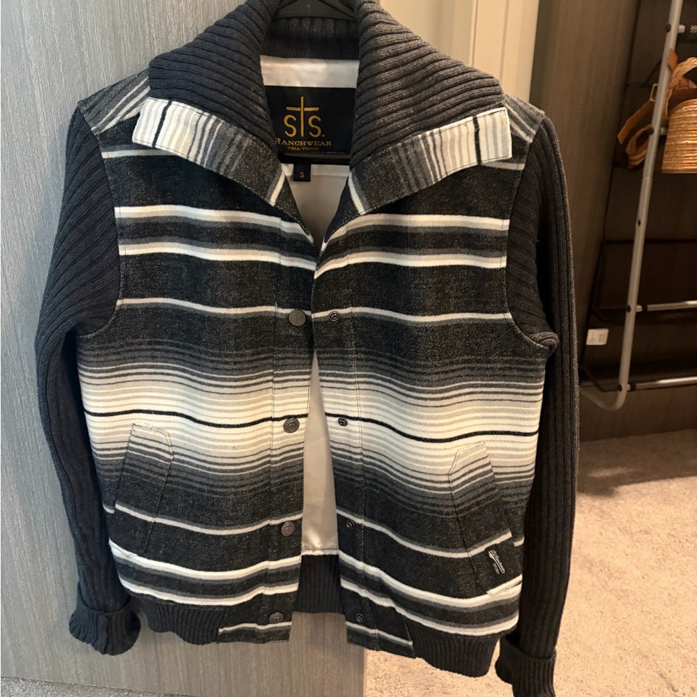STS Ranchwear Black and Gray Striped Jacket